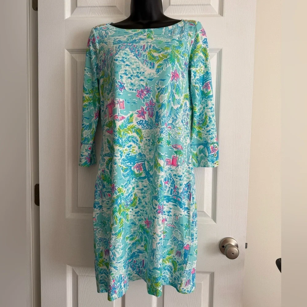 Lilly Pulitzer Sophie Dress Size S Blue Career Teacher Graduation - Picture 4 of 9